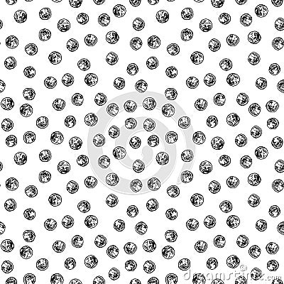 Peppercorn seamless pattern.Vector black papper drawing. Vector Illustration