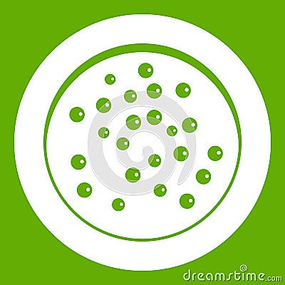 Peppercorns on a plate icon green Vector Illustration