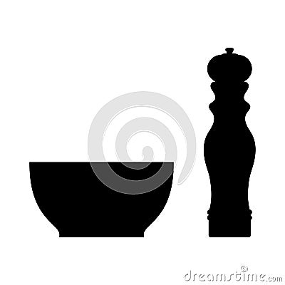 Pepper Mill (Pepper grinder). Cooking and spice. EPS10. Vector Illustration