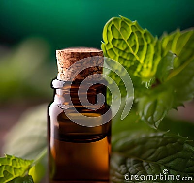 Peppermint Aromatherapy Oil Stock Photo