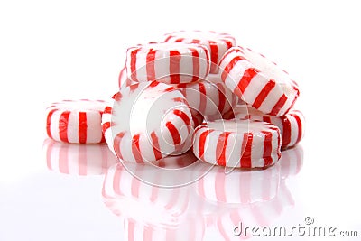 Peppermint Candies on a White Background Stock Photo