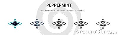 Peppermint icon in filled, thin line, outline and stroke style. Vector illustration of two colored and black peppermint vector Vector Illustration