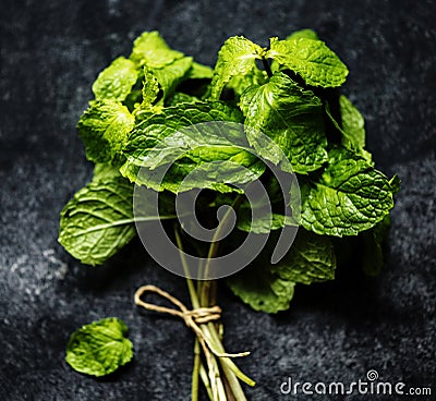 Peppermint leaves cooking herb Stock Photo