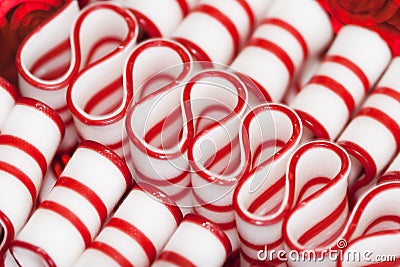 Peppermint Ribbon Christmas Candy Stock Photo