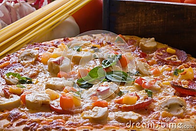 Pepperoni pizza Stock Photo