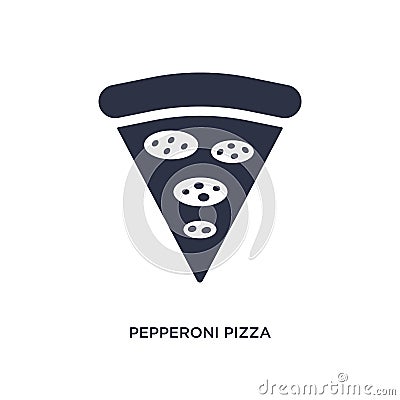 pepperoni pizza icon on white background. Simple element illustration from bistro and restaurant concept Vector Illustration