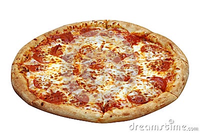 Pepperoni Pizza Isolated Stock Photo