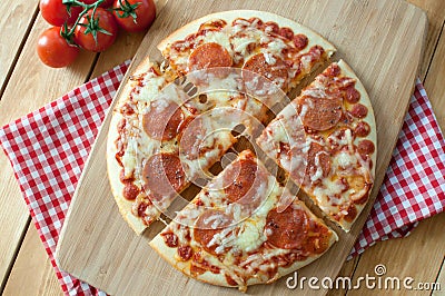 Pepperoni pizza slices Stock Photo