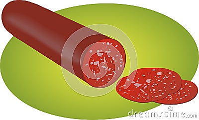 Pepperoni salami sliced Vector Illustration