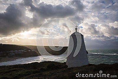 The Pepperpot daymark at Portreath , Cornwall, UK Stock Photo