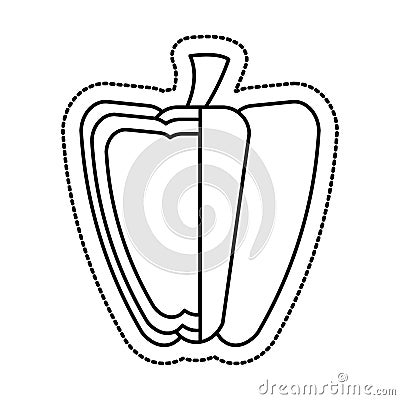 peppers fresh vegetable isolated icon Cartoon Illustration