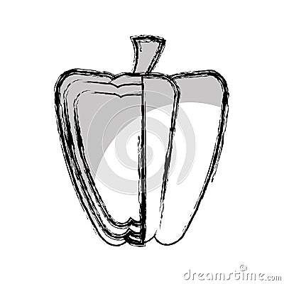 peppers fresh vegetable isolated icon Cartoon Illustration