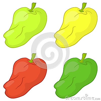 Peppers, set Vector Illustration