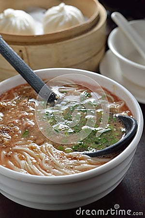 Peppery Shanghai Noodle Stock Photo