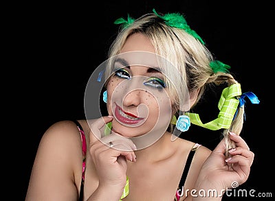 Peppy long stocking with a playful look Stock Photo