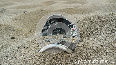 Pepsi Can Trash On Sand At Fethiye Oludeniz Beach Editorial Stock Photo