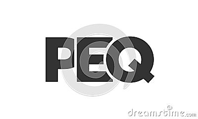 PEQ logo design template with strong and modern bold text. Initial based vector logotype featuring simple and minimal typography. Vector Illustration