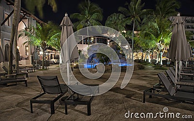 Photographing night street scene along the vicinity around the outdoor recreational area Editorial Stock Photo