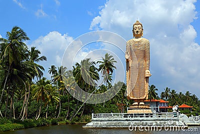 Peraliya Buddha Statue in Hikkaduwa Stock Photo