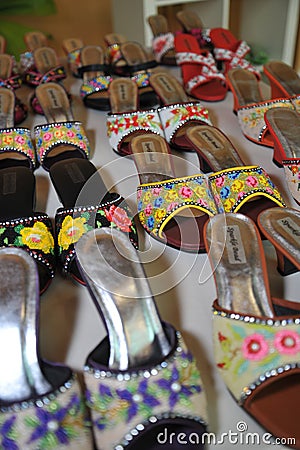 Peranakan beaded slippers Editorial Stock Photo