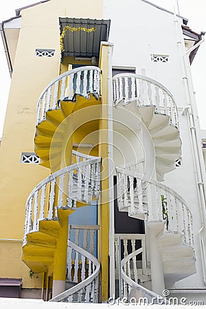 Peranakan House Staircase 3 Stock Photo