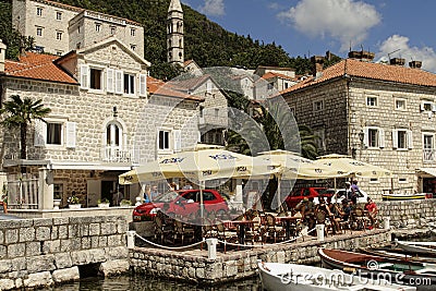 Perast in the Bay of Kotor, Montenegro Editorial Stock Photo