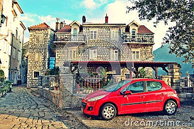 Perast old town Stock Photo