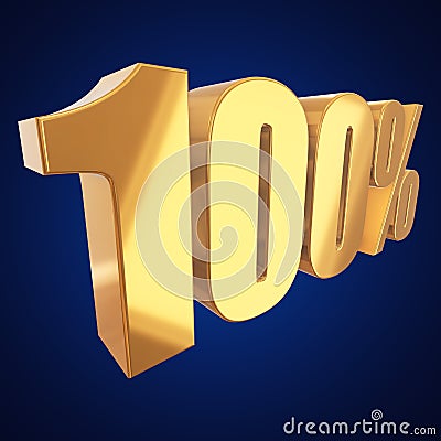 100 Percent On Blue Background Stock Illustration - Image: 88202261