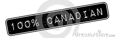 100 percent canadian rubber stamp Stock Photo