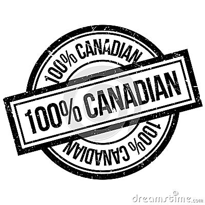 100 percent canadian rubber stamp Stock Photo