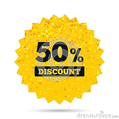 50 percent discount sign icon. Sale symbol. Vector Illustration