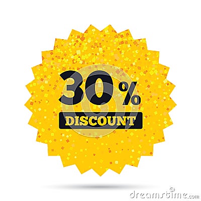 30 percent discount sign icon. Sale symbol. Vector Illustration