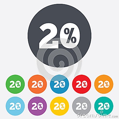 20 percent discount sign icon. Sale symbol. Stock Photo