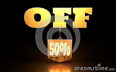 50 Percent Discount Sign. Stock Photo