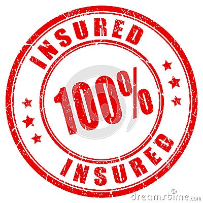 100 percent fully insured stamp Vector Illustration