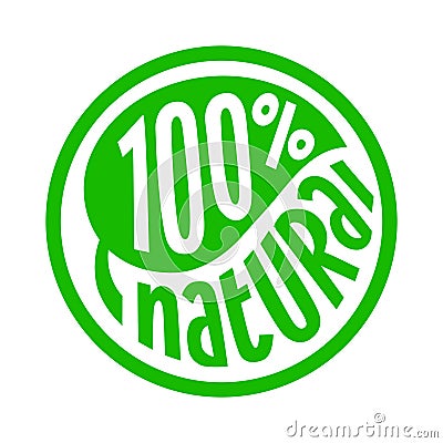 100 percent natural label Vector Illustration