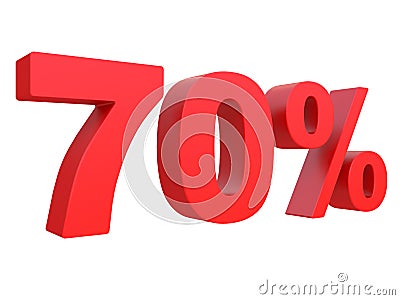 Percent off Discount %. 3d red text isolated on a white background 3d rendering Stock Photo