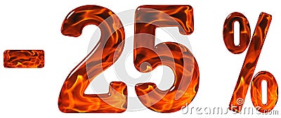 Percent off. Discount. Minus 25, twenty five percent, numerals Stock Photo