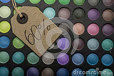 60 percent off in makeup Stock Photo