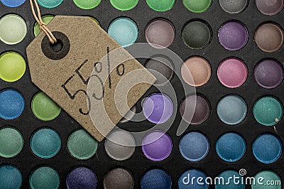 55 percent off in makeup Stock Photo