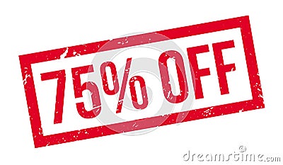 75 percent off rubber stamp Stock Photo