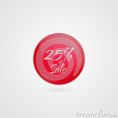 25 percent off vector circle icon. Vector Illustration