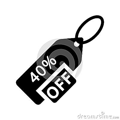 40 Percent offer. Discount forty Percent Symbol Vector Illustration