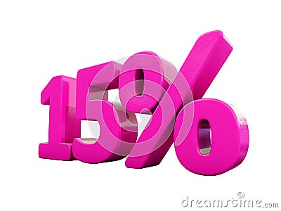 15 Percent Pink Sign Stock Photo