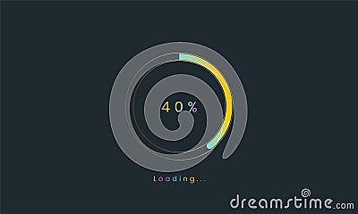 40 percent rainbow loading bar, uploading bar for user interface, colorful Futuristic loading bar Cartoon Illustration