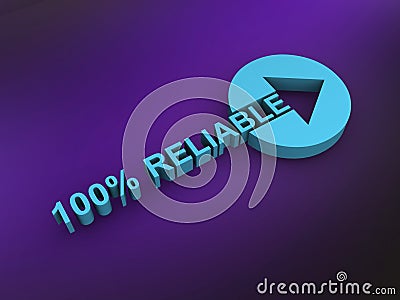 percent 100 reliable on purple Stock Photo