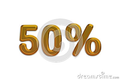 50 percent sale discount golden balloons font Stock Photo