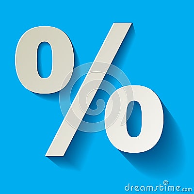 Percent white paper symbol vector Vector Illustration