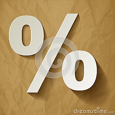 Percent white paper symbol vector Vector Illustration