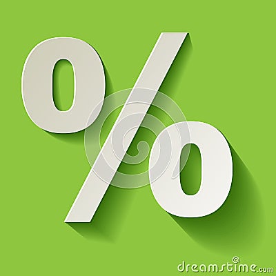 Percent white paper symbol vector Vector Illustration